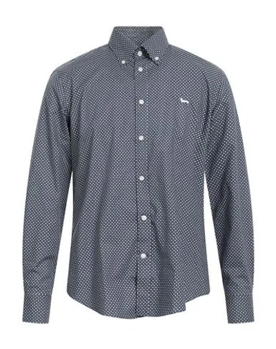 Harmont & Blaine Man Shirt Midnight Blue Size L Cotton