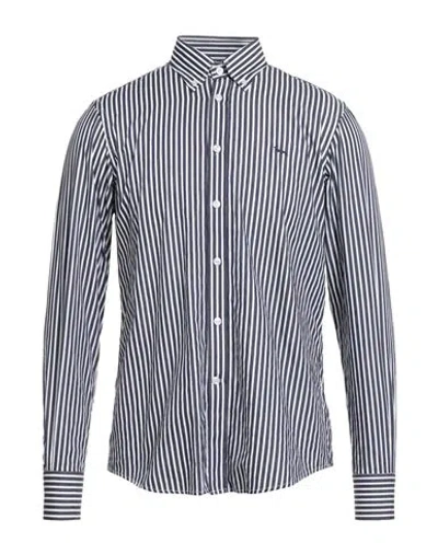 Harmont & Blaine Man Shirt Midnight Blue Size M Cotton