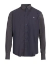 Harmont & Blaine Man Shirt Midnight Blue Size M Cotton In Blue