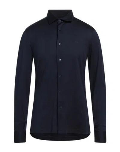 Harmont & Blaine Man Shirt Midnight Blue Size Xl Cotton