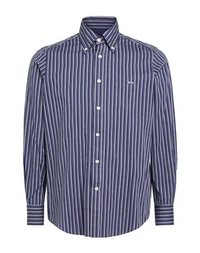 Harmont & Blaine Man Shirt Navy Blue Size M Cotton