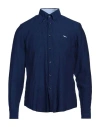 Harmont & Blaine Man Shirt Navy Size Xl Linen