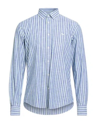 Harmont & Blaine Man Shirt Navy Size 3xl Cotton In Blue
