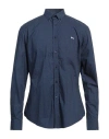 Harmont & Blaine Man Shirt Navy Size L Cotton In Navy