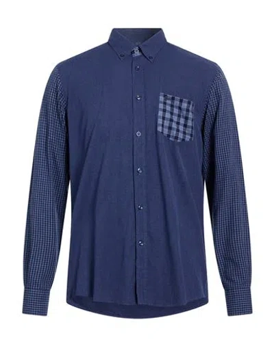 Harmont & Blaine Man Shirt Navy Size L Cotton In Blue