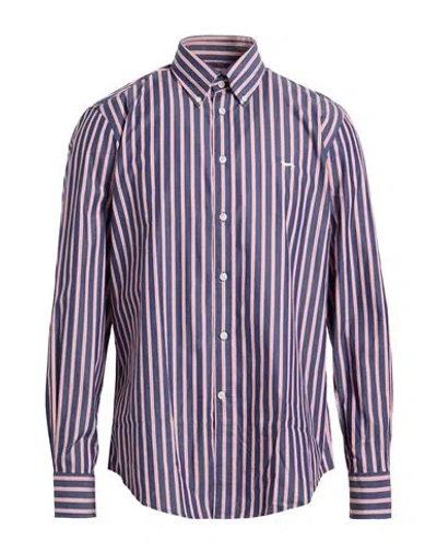 Harmont & Blaine Man Shirt Navy Size M Cotton In Blue