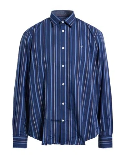 Harmont & Blaine Man Shirt Navy Size Xl Cotton In Blue