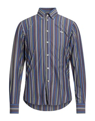 Harmont & Blaine Man Shirt Navy Size Xs Cotton In Blue