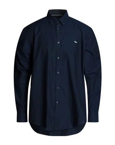 Harmont & Blaine Man Shirt Navy Size Xs Cotton In Blue