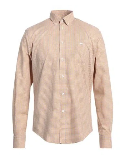 Harmont & Blaine Man Shirt Ocher Size L Cotton In Brown