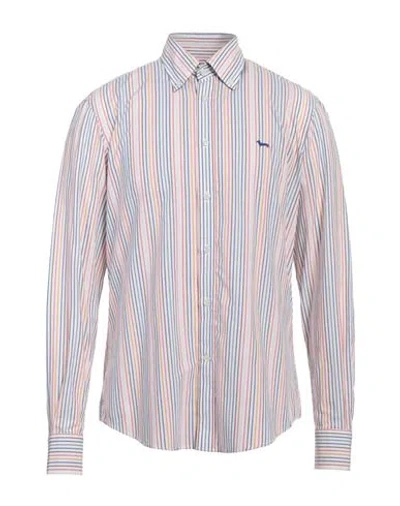 Harmont & Blaine Man Shirt Orange Size 3xl Linen In Multi