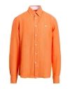 Harmont & Blaine Man Shirt Orange Size Xl Linen