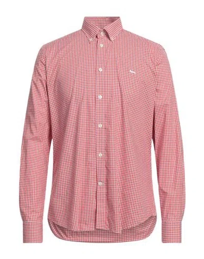 Harmont & Blaine Man Shirt Red Size L Cotton In Pink