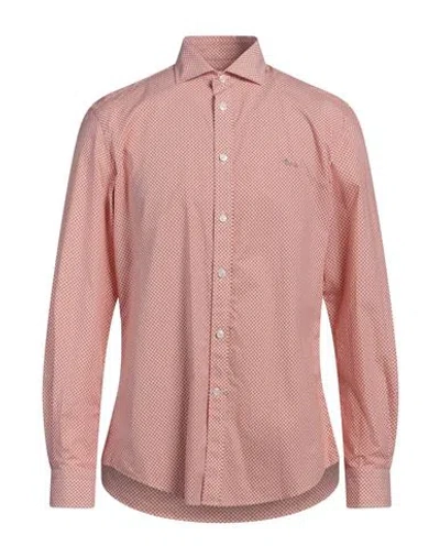 Harmont & Blaine Man Shirt Rust Size L Cotton In Pink