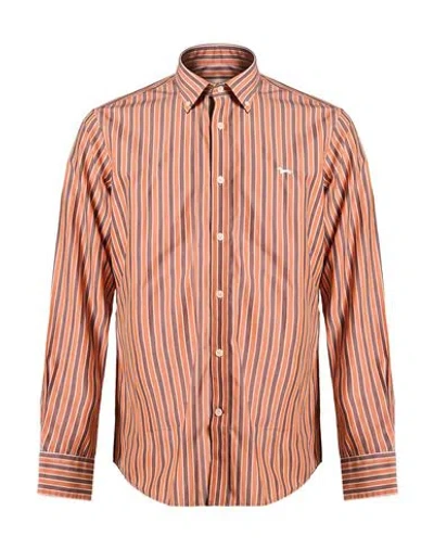 Harmont & Blaine Man Shirt Rust Size Xxl Cotton In Multi
