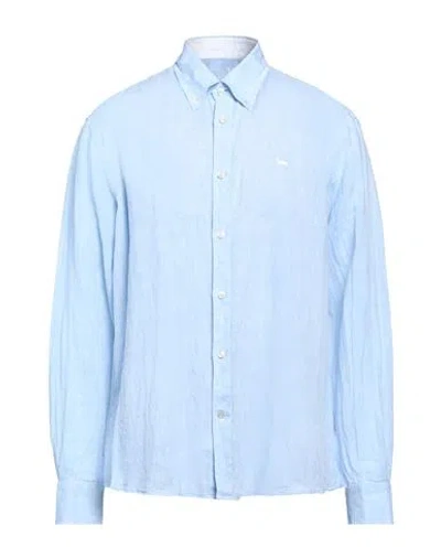 Harmont & Blaine Man Shirt Sky Blue Size 4xl Linen