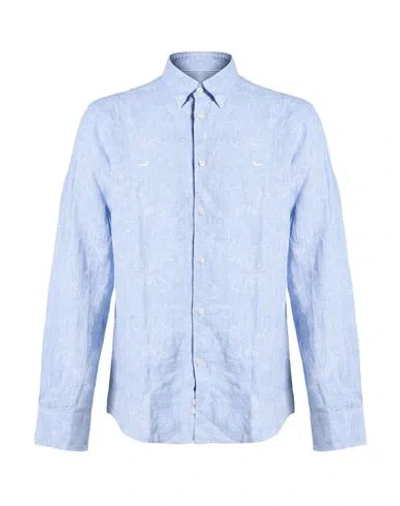 Harmont & Blaine Man Shirt Sky Blue Size 4xl Linen