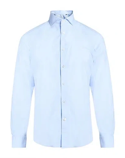 Harmont & Blaine Man Shirt Sky Blue Size S Cotton, Elastane
