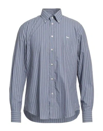 Harmont & Blaine Man Shirt Slate Blue Size 3xl Cotton