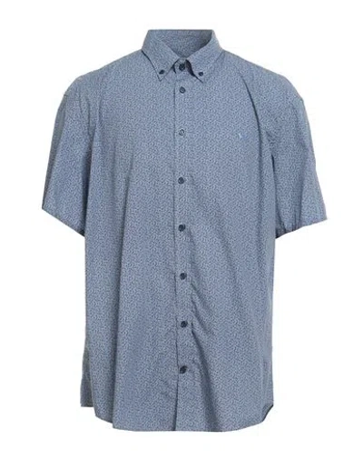 Harmont & Blaine Man Shirt Slate Blue Size S Cotton