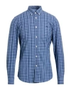 Harmont & Blaine Man Shirt Slate Blue Size Xxl Cotton In Blue