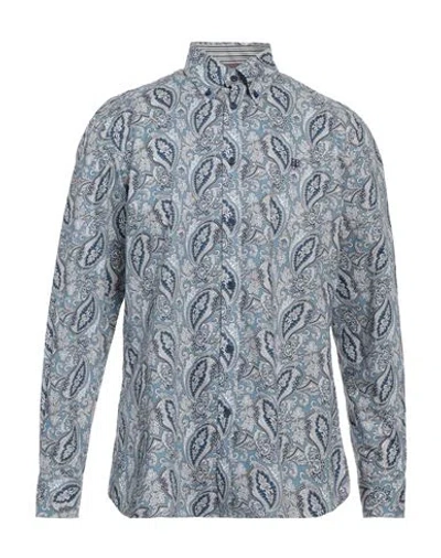 Harmont & Blaine Man Shirt Slate Blue Size Xxl Cotton
