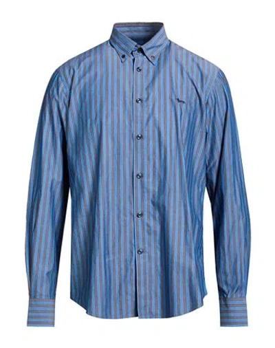 Harmont & Blaine Man Shirt Taupe Size L Cotton In Blue