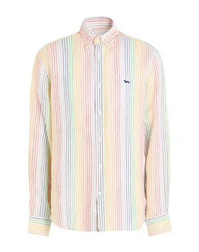 Harmont & Blaine Man Shirt White Size 3xl Linen In Multi