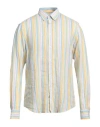 Harmont & Blaine Man Shirt Yellow Size 3xl Linen In White