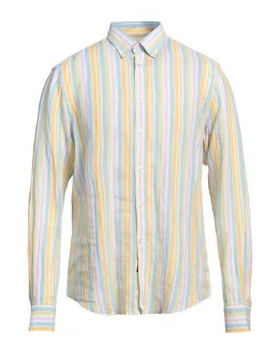 Harmont & Blaine Man Shirt Yellow Size 3xl Linen In White