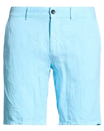 Harmont & Blaine Man Shorts & Bermuda Shorts Azure Size 40 Linen In Blue