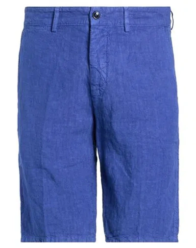 Harmont & Blaine Man Shorts & Bermuda Shorts Bright Blue Size 34 Linen