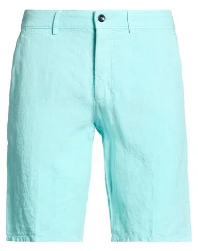 Harmont & Blaine Man Shorts & Bermuda Shorts Turquoise Size 44 Linen In Blue