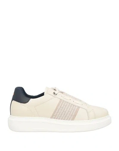 Harmont & Blaine Man Sneakers Beige Size 9 Calfskin In Multi
