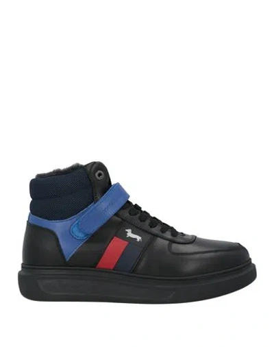 Harmont & Blaine Man Sneakers Black Size 8 Calfskin, Textile Fibers