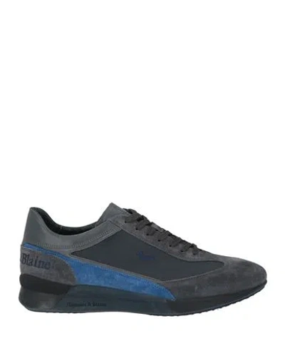 Harmont & Blaine Man Sneakers Charcoal Size 10 Leather, Textile Fibers In Gray