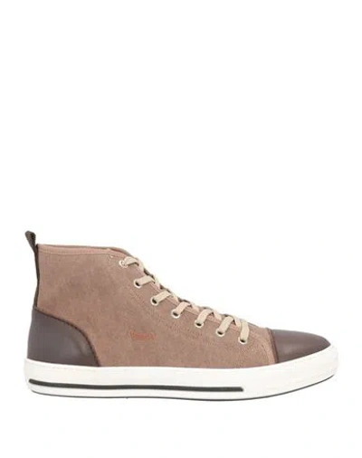 Harmont & Blaine Man Sneakers Light Brown Size 9 Textile Fibers, Leather
