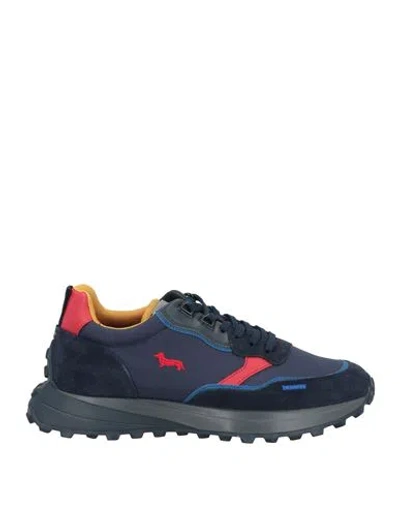 Harmont & Blaine Man Sneakers Midnight Blue Size 6 Leather, Textile Fibers