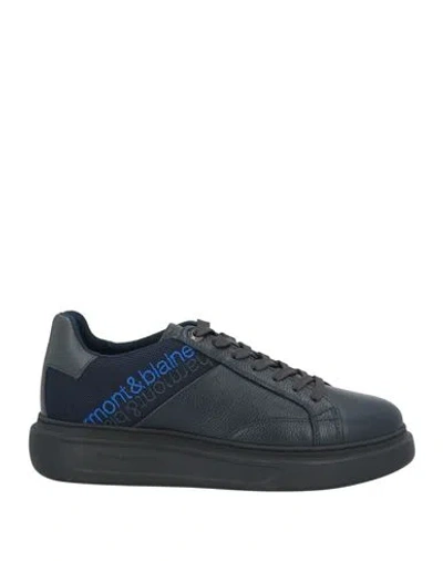 Harmont & Blaine Man Sneakers Midnight Blue Size 6.5 Leather, Textile Fibers
