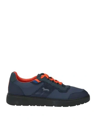 Harmont & Blaine Man Sneakers Navy Size 7 Leather, Rubber In Blue