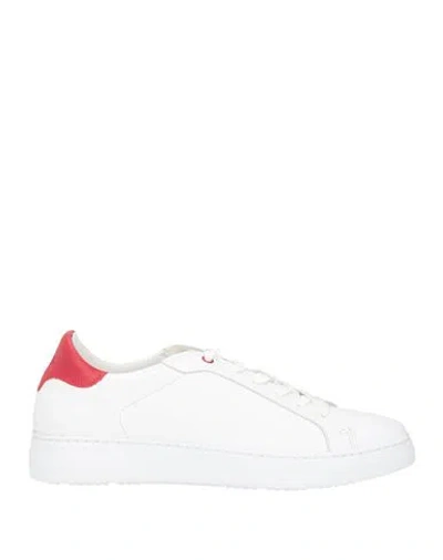 Harmont & Blaine Man Sneakers White Size 10 Leather In Red