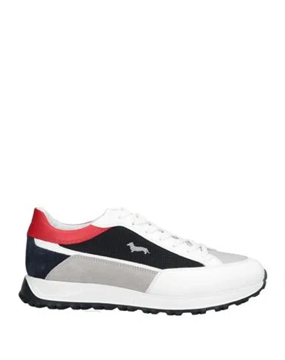 Harmont & Blaine Man Sneakers White Size 7.5 Calfskin, Textile Fibers