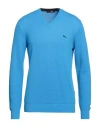 Harmont & Blaine Man Sweater Azure Size L Wool In Blue