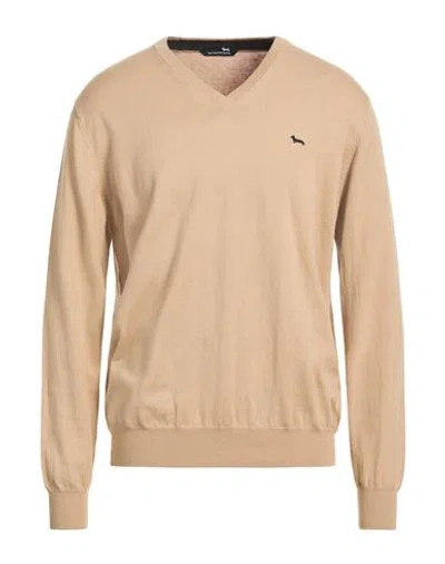 Harmont & Blaine Man Sweater Beige Size Xxl Cotton, Wool In Brown