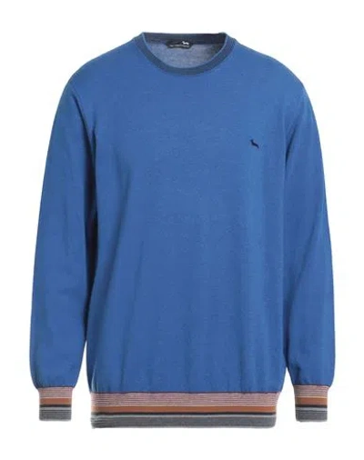 Harmont & Blaine Man Sweater Blue Size 4xl Cotton, Wool In Blue