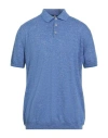 Harmont & Blaine Man Sweater Blue Size Xl Cotton, Linen In Blue