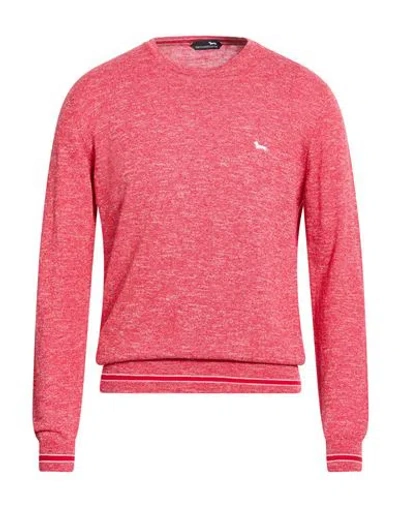 Harmont & Blaine Man Sweater Brick Size L Cotton, Linen In Red