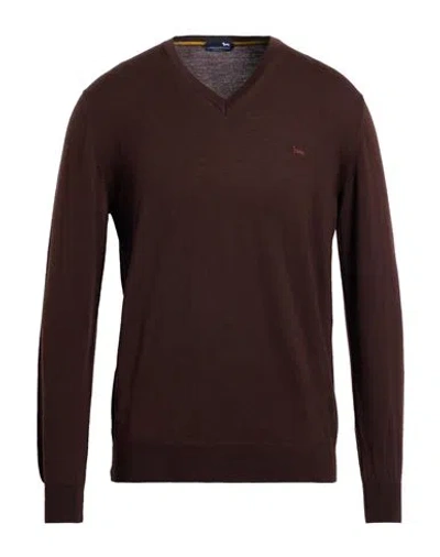 Harmont & Blaine Man Sweater Brown Size L Wool In Black
