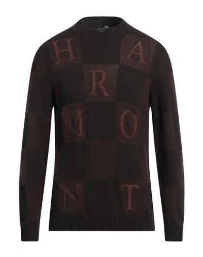 Harmont & Blaine Man Sweater Dark Brown Size L Cotton, Polyamide, Viscose, Wool