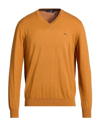 Harmont & Blaine Man Sweater Marigold Size Xl Cotton, Wool In Yellow
